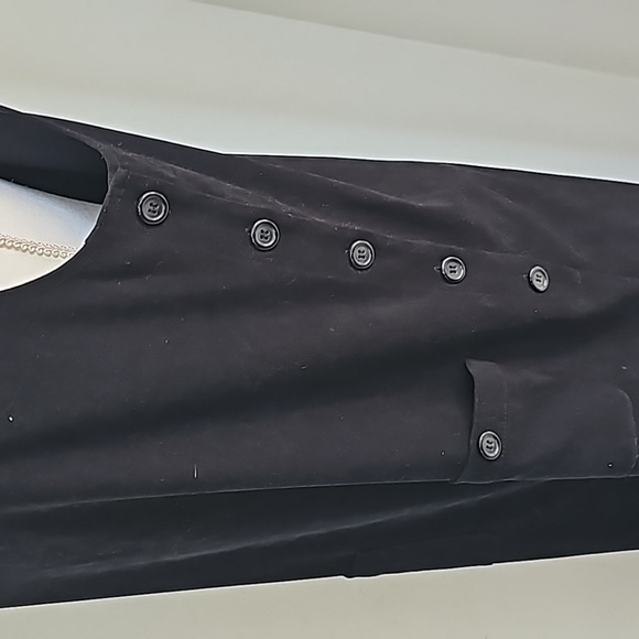 Talbots Corduroy Black Jumper Maxi Dress Sleeveless Side  buttons Size M - Picture 6 of 13